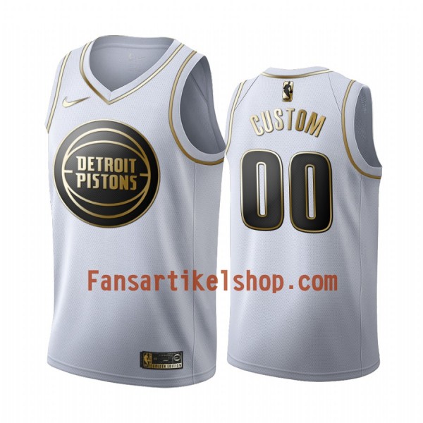 NBA Detroit Pistons Trikot Benutzerdefinierte Nike 2019-2020 Weiß Golden Edition Swingman - Herren NBA Detroit Pistons Trikot Benutzerdefinierte Nike 2019-2020 Weiß Golden Edition Swingman - Herren